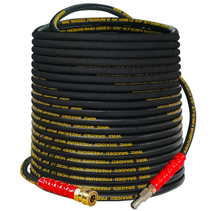 Hourleey Kink Resistant Pressure Washer Hose 100FT, High Tensile Wire Power Washer Hose with 3/8 Inch Quick Connect, Max. Temperature 60C