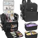 Relavel Hair Tools Travel Bag Hair Stylist Backpack Hairdresser Cosmetology Bag, Heat Insulation Full Layer for Curling Iron, Hair Straightener, Travel Accessories Train Case Barber Organizer, Black