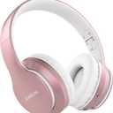 JOMILIN B9 Bluetooth Headphones Over-Ear, 3 EQ Music Modes and 50H Playtime Wireless Headphones with Mic, Hi-fi Stereo Lightweight Folding Headset, Volume Control for Travel Tablet PC (Rose Gold)