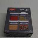 OXO POP 4pk Plastic Mini Square Food Storage Container Set White: Air Tight Seal, Dishwasher-Safe, 0.2L Capacity