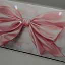 HOMEOART Bow Wall Decor Bow Painting Picture Canvas Print Bedroom Wall Decor 20x40inch Framed (Pink)