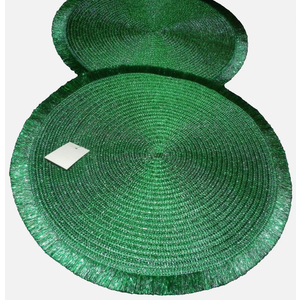 8Pack GREEN Metallic PLACEMATS 15" Round Holiday