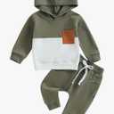 Infant Baby Boy Fall Winter Clothes Outfits Hooded Long Sweatshirt Pants Set Toddler Clothes  2T