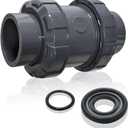 PVC True Union Check Valve, 2'' Slip Swing Full Port Utility, Sch80 Socket Pool Ball for Backflow Prevention