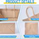 OCEUMAOA 50Pcs Brown Paper Bags with Handles Kraft Paper Gift Bags Bulk Shopping Bag Small Gift Business Goody Grocery Craft Bag 8.27x4.33x10.63 Inch