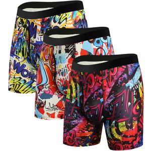 Mens Boxer Briefs Fast Dry Performance Underwear Cooling Breathable Sport Boxer Briefs 3 Pack (XXL)