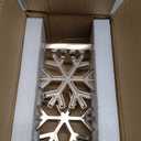 Minetom Snowflakes Christmas Stocking Hanger 4 Pack Metal Stocking Holder Stand 3D Sliver Sturdy Stocking Hook Christmas Ornaments for Tables Window Fireplace Mantle Home Decoration