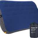 TREKOLOGY Camping Pillow - Large Inflatable (24"x15") for Home-Like Comfort, Portable & Ergonomic, Easy to Clean, Durable & Leak-Proof, Removable Strap for Secure Fit – ALUFT Ultra (Blue)