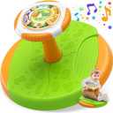 HYES Dinosaur Sit and Spin Toys for Toddlers 1-3 Boys, 360 Toddler Spinning Seat with LED Lights and Music, Sensory Toys Birthday for Kids 3-5