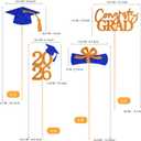 2 x Gexolenu 16 PCS Orange and Blue Double-Sided 2026 Graduation Centerpieces for Tables, 2026 Table Toppers Party Centerpiece Sticks Party Supplies, Graduation Party Decorations Class of 2026, Set of 4