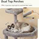Heybly Heavy Duty Cat Tree, 64.2-Inch Tall Tower for Large Indoor Cats with Widened Structure, Cat Furniture with Big Platforms, Extra-Large Hammock, Sisal Scratching Posts & Board, Light Gray HCT027W