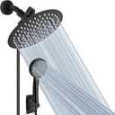 NearMoon Shower Head with Hose, High-Pressure Stainless Steel 8'' Rain Shower and 5 Settings Handheld Spray Combo with Push Button Flow Control for Easy Operation (Matte Black)