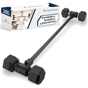 Aspireartisans Dumbbell to Barbell Converter, Barbell Bar, Adjustable Barbell, Transform Dumbbells to a Barbell, Adjustable to 200 lb Capacity