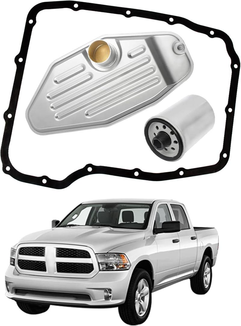 45RFE 68RFE 545RFE Transmission Filter Oil Pan and Gasket Kit Fits for Do-dge Dakota Durango Ram 1500 2500 3500, J-eep Grand Cherokee Liberty, Ram 1500 2500 3500, Replaces# 4799507, 5013470-AA