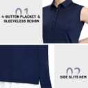 MIER Women's Sleeveless Golf Polo Shirts Athletic Tennis Collared Tank Tops, Quick Dry, UPF 50+ (Medium, Navy)