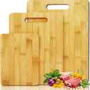 2 x Bamboo Cutting Board Set of 3 with Hanging Holes, Medium