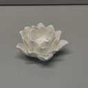 Ceramic Lotus Petals Style Flower Candle Holder Tea Lights Holder Home & Table top Decoration (White)