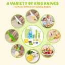 19 Pcs Kids Cooking Sets , Montessori Kitchen Tools for Toddlers, Safe Knife Set for Real Cooking ,Vegetable Crinkle Cutters Serrated Edges Plastic Toddler Knifes , Toddler Toys Set for Real Cooking