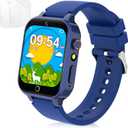 Kids Smart Watch with Camera, Video, Music Player, Alarm Clock, Stopwatch, Calendar, Pedometer, 1.54'' HD Touchscreen, Shockproof, IP68 Waterproof for Girls Boys 6-12 Years Old (Blue)