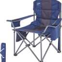 Oversized Folding Camping Chair for Adults, Supports 500 lbs, Breathable Fabric, Insulated Cup Holder, 8-Can Cooler, Padded Backrest & Seat, Storage Pouch, Carry Bag
