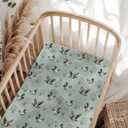 Vintage Mallard Duck Baby Crib Sheets for Boy Girl 28"x52" Hunting Duck Green Leaves Soft Snug Fitted Crib Mattress Cover Wild Duck Animal Baby Sheet for Standard Crib & Toddler Mattress Pad (One size)
