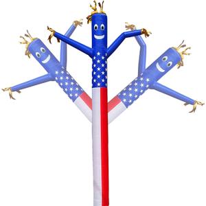20ft Sky Air Puppet Dancer American Flag Inflatable Arm Flailing Tube Man Attachment - Wacky Wavy Wind Flying Dancing Man for DIY Stand Out Advertising - (Blower Not Included)