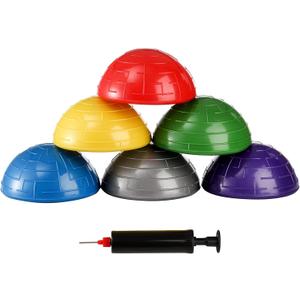 Fasmov 6 Pack Balance Pod, Balance Trainer Dots for Squat Touch Downs, Core Body Balancing, Inflatable Stepping Pads, 1 Hand Pump