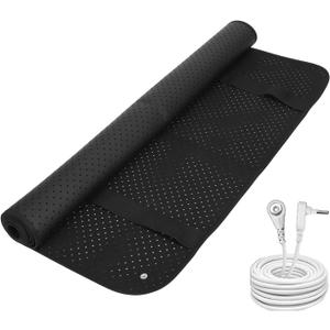 Grounding Mat, Anti-Slip PU Leather Earthing Grounding Pad for Sleep Stress and Pain Relief, Indoor Conductive Grounding Sleep Mat for Desk Bed (Small)