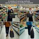 Reusable Grocery Bag on Wheels Shopping Bag with Wheels, Detachable Roller Tote Bag, Luggage Bag, used for Shopping, Camping, Traveling, Giving Gifts to Friends, Large Capacity, Black