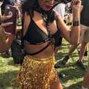 Cubahop Boho Sequin Belly Dance Skirt Hip Belt Tassel Skirt Hip Wrap Scarf Rave Music Festival Costume for Women Girls