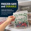 Lunchskins Ziptop BPI Certified Compostable & Resealable Freezer-Safe Food Storage Bags, Sandwich Size, 50 Bags - Eco-Friendly, Made Without PFAS and BPA
