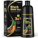 MEIDU Black Hair Dye Shampoo 3 in 1 for Gray Hair, Black Hair Dye for Women Men, Hair Color for Women Herbal Ingredients Natural (500ml,16.9oz) (Black)