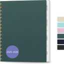 Planner 2025-2026, Weekly and Monthly Planner, Linen Cover 18-Month Planner (Jan 2025 - Jun 2026), 9.45" x 8.27", Calendar Planner with Monthly Tabs, Inner Pocket, Pen Loop, Spiral Bound, Green