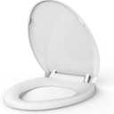 Toilet Seats Elongated,19" Extra Long Toilet Seat,Safe & Durable PP Material Seat, Quiet-Close Hinges, Easy Installation & Release with Hardware (White)