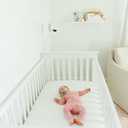 Nanobebe Baby Pacifiers 0-3 Month - Orthodontic, Curves Comfortably with Face Contour, Award Winning for Breastfeeding Babies, 100% Silicone, Baby Registry Gift 4pk, Sage/White