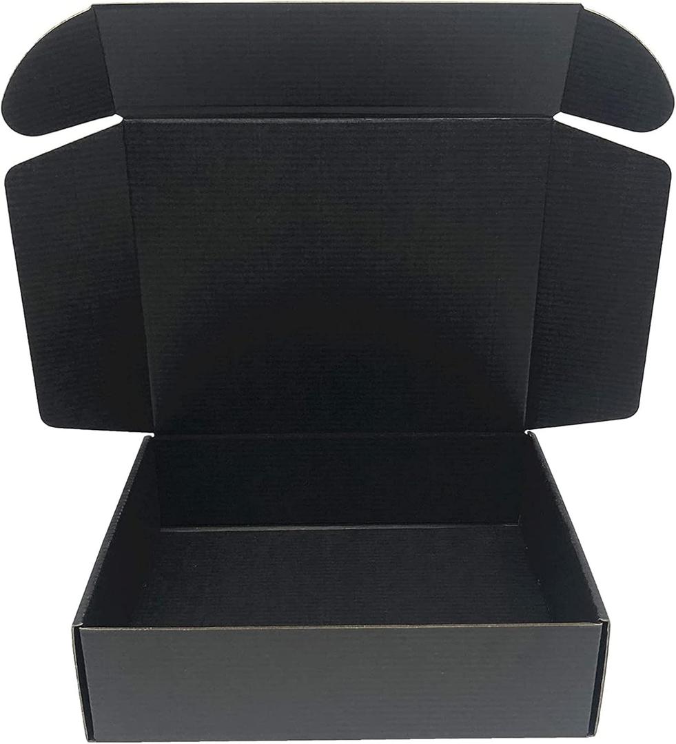 Black Cardboard Shipping Box 15.7x11.8x3 Inch Corrugated Packaging Storage Boxes 15 Pack (Inside Size: 15.2 x 11.6 x 3")