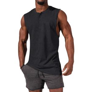 ZIWOCH Men's Sleeveless Tank Tops Crewneck Solid Loose Fit Shirt, Small