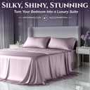 SLEEP SANCTUARY Satin Sheets Queen Size 4 Piece Luxury Silky Bed Set, Softer Than Silk, 15" Deep Pocket, Cooling & Wrinkle-Free, Moisture-Wicking & Breathable for Hair & Skin (Lavender)