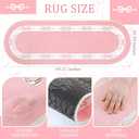 Duraaamo Pink Bow Long Bathroom Rug Cute Bathroom Decor Accessories 49 x 17 Inch Pink and White Bathtub Mat Non Slip Absorbent Washable Plush Runner Rug for Bathtub Sink Laundry Room Bedroom
