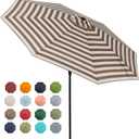 Tempera Patio Market Outdoor Table Umbrella with Push Button Tilt and Crank, Large Sun Umbrella with Sturdy Pole & Fade Resistant Canopy, Easy to Set