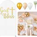 Gilprop 7.2ft Baptism Elastic Polyester Arch Cover Christening Baby Shower Balloon Garland Arch Kit Balloon Baptism Party for Celebration Photography Backdrop(141 Pcs,God Bless)