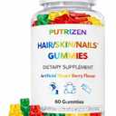 Biotin Gummies for Stress Hair Thinning Help Restore Fuller Hair, Stronger Nails & Glowing Skin for Busy Women, Easy Daily Strawberry Gummies, 60 Count
