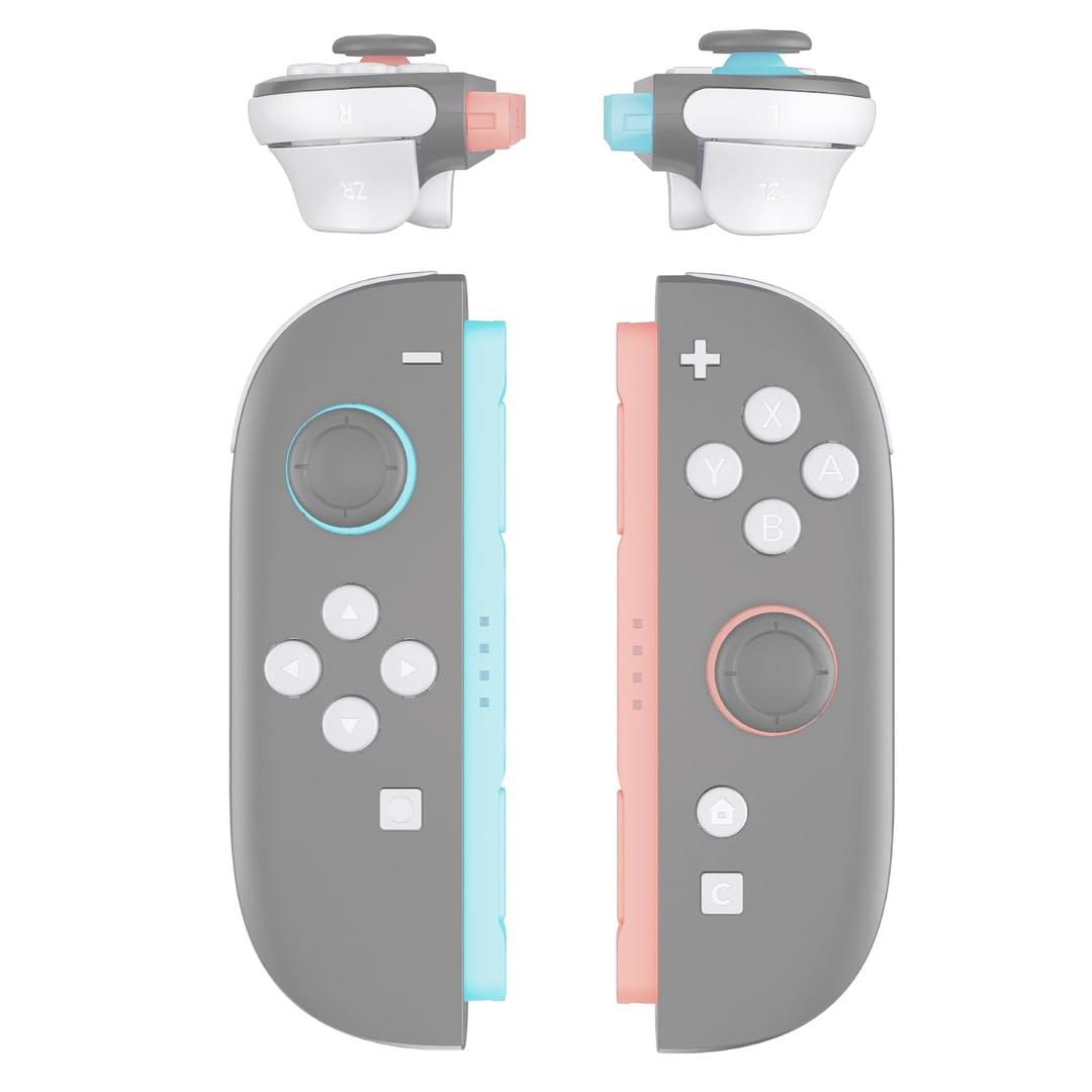 eXtremeRate DIY Replacement Full Set Buttons for Joycon 2, Custom ABXY Direction Keys Dpad + - C Home Capture Release L R ZR ZL Trigger Buttons for Nintendo Switch 2 Controller - White
