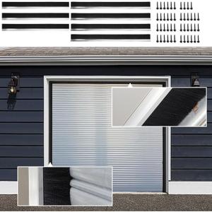 10 x 8ft Three-Side Garage Door Brush Seal Kit for Roll-up Doors, 3" Weatherproof Garage Door Sweep, Heavy Duty Nylon Bristle Seal Strip for Pest Proof, Residential and Commercial Garages