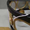 XINGQI 13" Modern Semi Flush Mount Ceiling Light Fixture, Black and Gold Drum Chandelier with Metal Shade Farmhouse Round Ceiling Lamp for Living Dining Room Bedroom