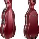 Crossrock ABS Cello Case for 4/4 & 3/4 Size | Wine Red Velvet Interior, Molded Hardshell with Wheels, Lock, Dual Bow Holders & Backpack Straps-Dark Red (CRA862CEFDR)
