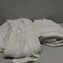 LAMIT Cream Linen Sheer Curtains 84 inch for Living Room, Linen Textured Light Filtering Drapes Bronze Grommet Boho Panels for Farmhouse/Living Room, 2 Panels, 52 x 84 Inch