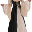 Renaissance Costume Women Medieval Dress for Ren Fair Halloween Cosplay, L/XL