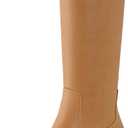 Shoe'N Tale Women's Knee High Boots Block Low Heel Square Toe with Side Zipper Fall and Winter Fashion Comfortable Boots (S)