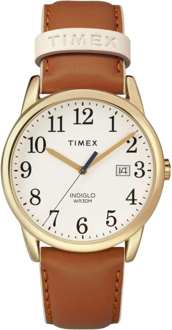 Timex Women's Easy Reader Watch (38mm, Tan/Gold-Tone/Cream/38mm)